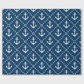 Maritimes und nautisches Schiffsankermuster Geschenkpapier (Flach)