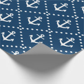 Maritimes und nautisches Schiffsankermuster Geschenkpapier (Ecke)