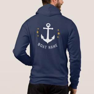 Maritimes Vintage-Anker-Boot-Name Goldene Sterne M Hoodie
