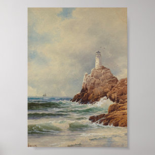 Maritimes Vintage-Leuchtturm Alfred Thompson Brich Poster
