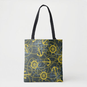 Maritimes Vintage-Muster, Anker und Karte. Tasche