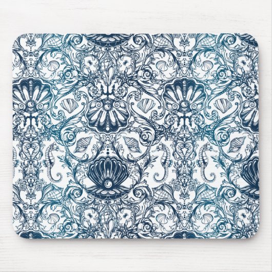 Maritimes Vintage-Muster Mousepad (Vorne)