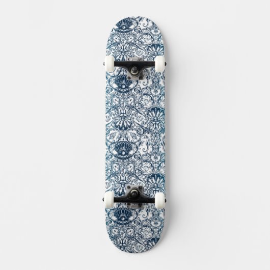 Maritimes Vintage-Muster Skateboard (Vorderseite)
