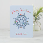 Maritimes Weihnachtskarte Feiertagskarte (Stehend Vorderseite)