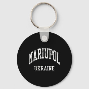 Mariupol Ukraine Retro 70er College-Sportstil  Schlüsselanhänger