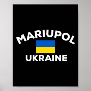 Mariupol Ukraine Ukrainische Flagge Stadt Poster