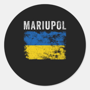 Mariupol Ukraine Ukrainisches Patriotisches Runder Aufkleber