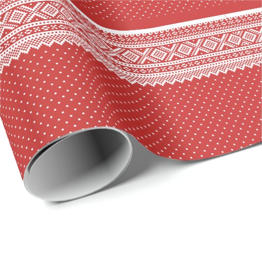 Mariusgenser Christmas Sweater Pattern Geschenkpapier (Rolleneckpunkt)