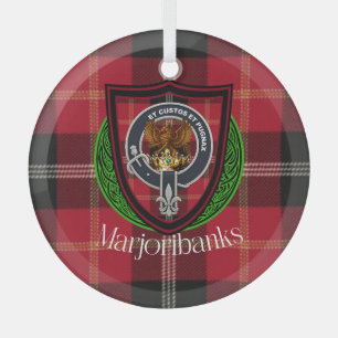 Marjoribanks schottischer Clan Tartan und Wappen Ornament Aus Glas