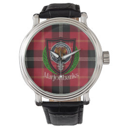 Marjoribanks Scottish Clan Tartan & Crest Armbanduhr