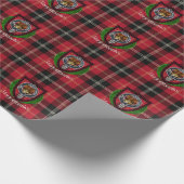 Marjoribanks Scottish Clan Tartan & Crest Geschenkpapier (Ecke)