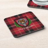 Marjoribanks Scottish Clan Tartan & Crest Getränkeuntersetzer (Linke Seite)