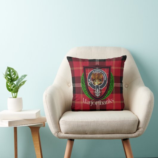 Marjoribanks Scottish Clan Tartan & Crest Kissen (Stuhl )