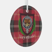 Marjoribanks Scottish Clan Tartan & Crest Ornament Aus Glas (Vorderseite Rechts)