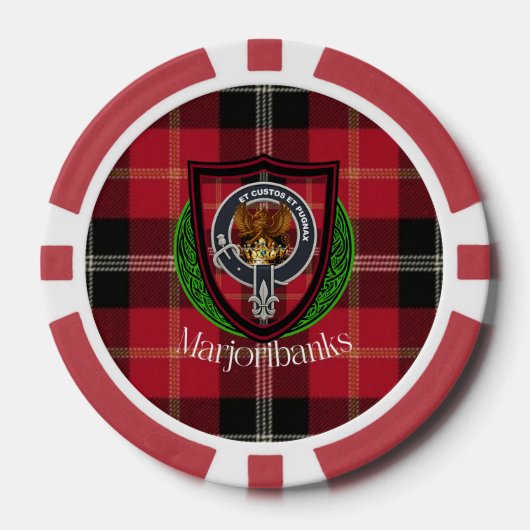 Marjoribanks Scottish Clan Tartan & Crest Pokerchips (Vorderseite)