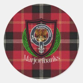 Marjoribanks Scottish Clan Tartan & Crest Runder Aufkleber