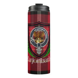 Marjoribanks Scottish Clan Tartan & Crest Thermosbecher