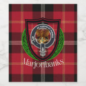 Marjoribanks Scottish Clan Tartan & Crest Weinetikett (Einzelnes Label)