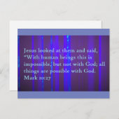 Mark 10:27 Scripture Post Card Postkarte (Vorne/Hinten)