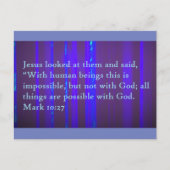 Mark 10:27 Scripture Post Card Postkarte (Vorderseite)