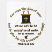 Mark 10:45 KJV Bible Verse Glaube an Schriften Fleecedecke (Vorderseite)