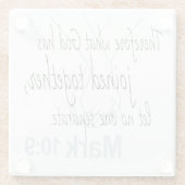 Mark 10:9 Bible Verse Ehedesign Glasuntersetzer (Rückseite)