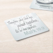 Mark 10:9 Heiratsbibliotheken Rechteckiger Pappuntersetzer (angewinkelt)