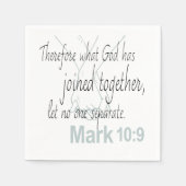 Mark 10:9 Heiratsbibliotheken Serviette (Vorderseite)