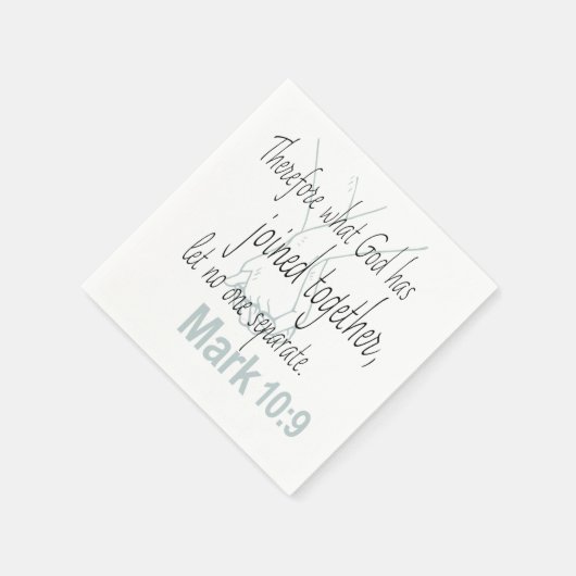 Mark 10:9 Heiratsbibliotheken Serviette (Ecke)