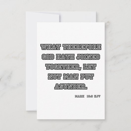 Mark 10:9 KJV Bible Scripture Begrüßung Karte (Vorderseite)