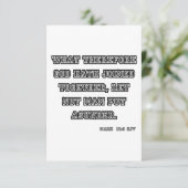 Mark 10:9 KJV Bible Scripture Begrüßung Karte (Stehend Vorderseite)