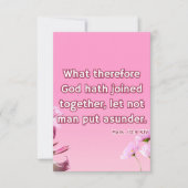 Mark 10:9 KJV Bible Scripture Pic Begrüßung Karte (Vorderseite)