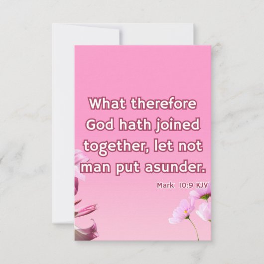 Mark 10:9 KJV Bible Scripture Pic Begrüßung Karte (Vorderseite)