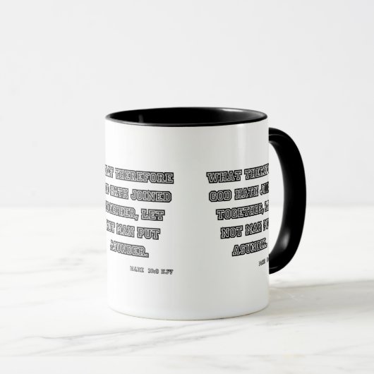 Mark 10:9 KJV Bible Scripture Two-Tone Tasse (VorderseiteRechts)