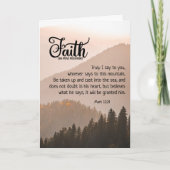 Mark 11:23 Faith Can Move Mountains Bibel Karte (Vorderseite)