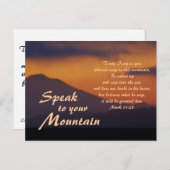 Mark 11:23 spricht zu eurem Berg Postkarte (Vorne/Hinten)