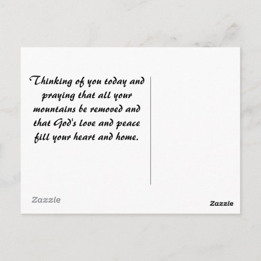 Mark 11:23 spricht zu eurem Berg Postkarte (Rückseite)