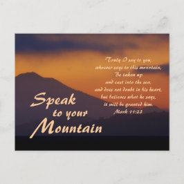 Mark 11:23 spricht zu eurem Berg Postkarte