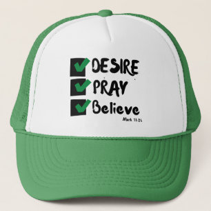 Mark 11:24 Bible Verse Faith-Inspiriert spirituell Truckerkappe
