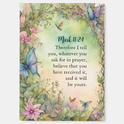 Mark 11:24 Christliche Aquarellbilder Magnet (Vorderseite)