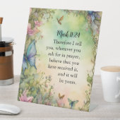 Mark 11:24 Christliche Aquarellbilder Sockelschild (In Situ)