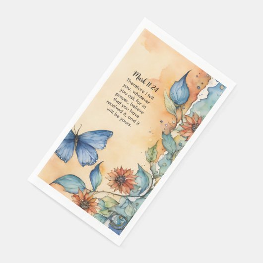 Mark 11:24 Christliche Verse-Bild Serviette (Ecke)