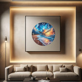 Mark 11:24 Cross Sunset Ocean Calm Große Wanduhr