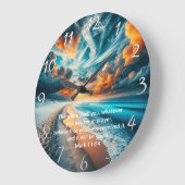Mark 11:24 Cross Sunset Ocean Faith Große Wanduhr (Winkel)