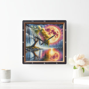 Mark 11:24 Devotional Clock: Customized Scripture Quadratische Wanduhr