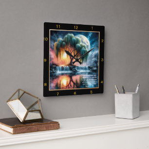 Mark 11:24 Friedenszeit: Personalisiertes Geschenk Quadratische Wanduhr