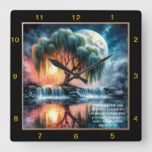 Mark 11:24 Friedenszeit: Personalisiertes Geschenk Quadratische Wanduhr (Vorderseite)