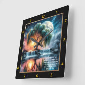 Mark 11:24 Friedenszeit: Personalisiertes Geschenk Quadratische Wanduhr (Winkel)