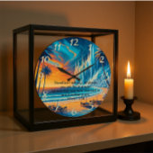 Mark 11:24 Friedliche Cross Sunset Reflektion Große Wanduhr