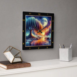 Mark 11:24 Gebet-Uhr: Glauben und empfangen Quadratische Wanduhr